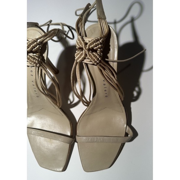 Martinez Valero Tan Strap Up Heels Vintage Sz 6 - Picture 3 of 6